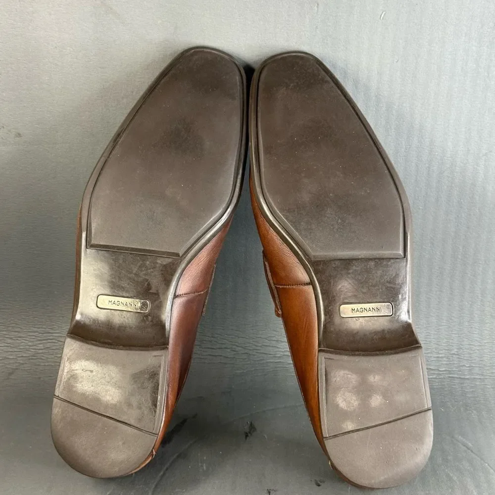 Magnanni brown leather horsebit loafer slip-on shoes men’s size 10